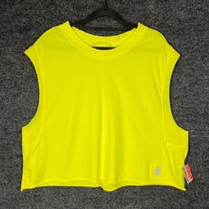 New Free Movement Neon Yellow Cropped Tank Top Womens Size S